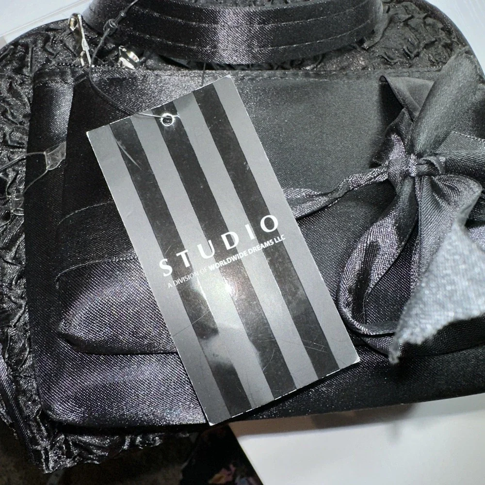 Studio Selection Women's‎ Cosmetic Bag Set 3 Make Up Bags black Ruched  8